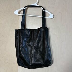 Margot Classic Black Leather Tote